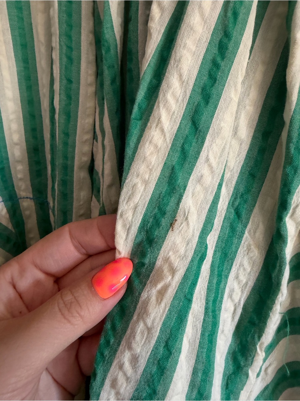 Free People Green and White Striped Peasant Tunic - Picture 2 of 6
